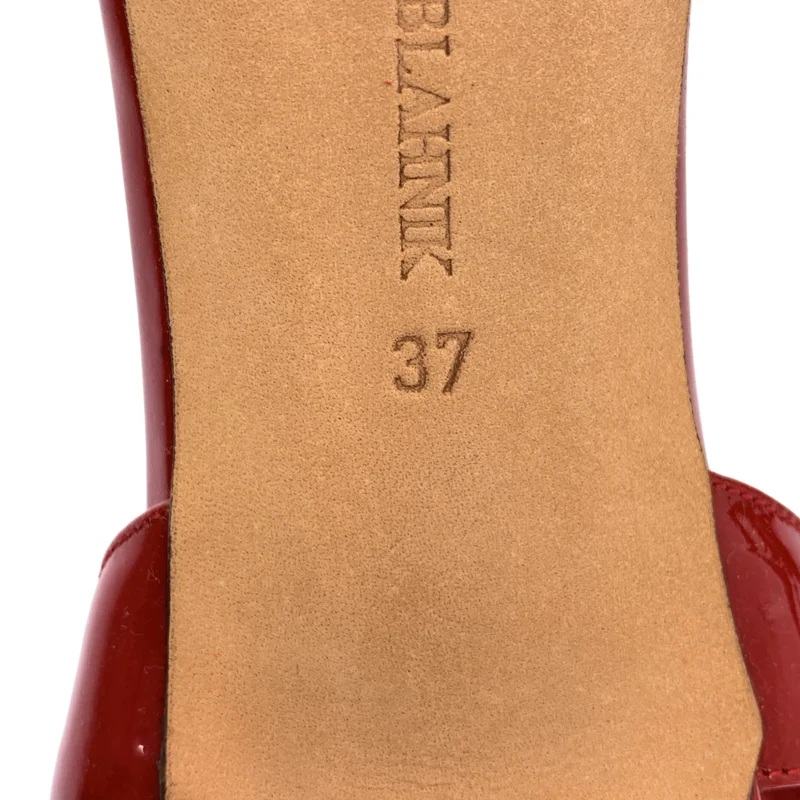 MANOLO BLAHNIK / マノロブラニク | パテントレザー ストラップ サンダル パンプス | 37 | レディース