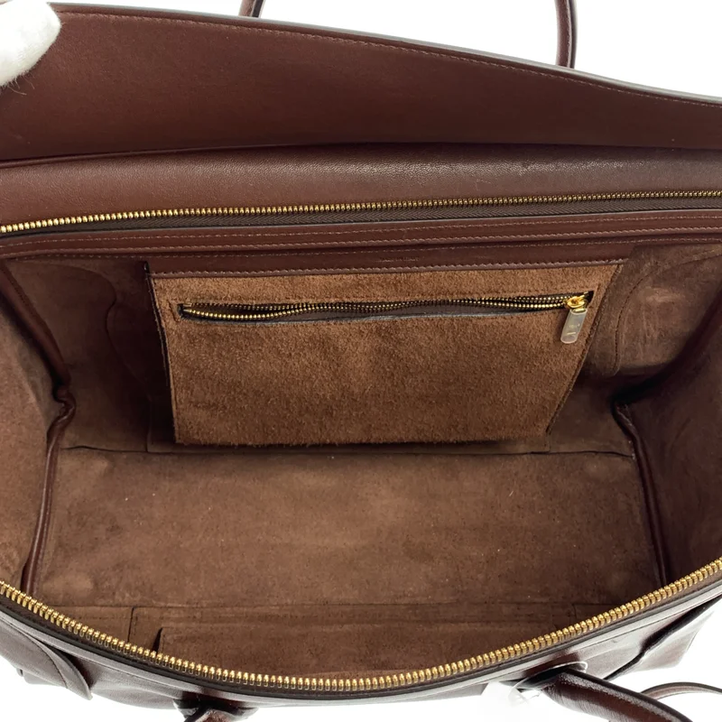 CELINE / セリーヌ | スマイルラゲージ / サプルシャイニーラムスキン / 2way ショルダー付き レザー ハンドバッグ |