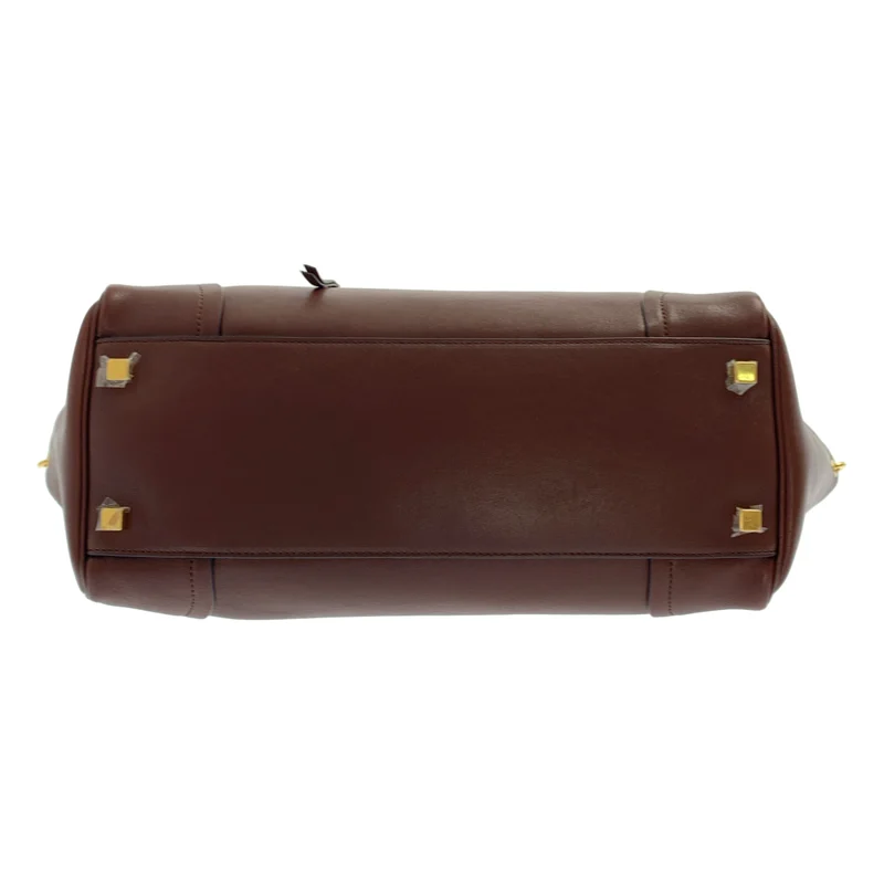 CELINE / セリーヌ | スマイルラゲージ / サプルシャイニーラムスキン / 2way ショルダー付き レザー ハンドバッグ |