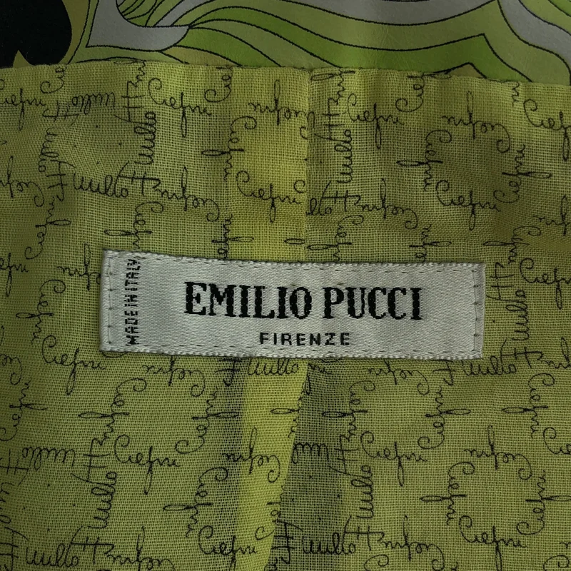 EMILIO PUCCI / エミリオプッチ | レザー フラワープリント ノーカラージャケット | 40 | レディース