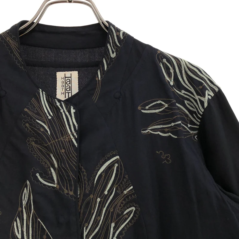 HaaT ISSEY MIYAKE / ハートイッセイミヤケ | 2009SS | コットン ボタニカル刺しゅう ノーカラージャケット | 3 | レディース