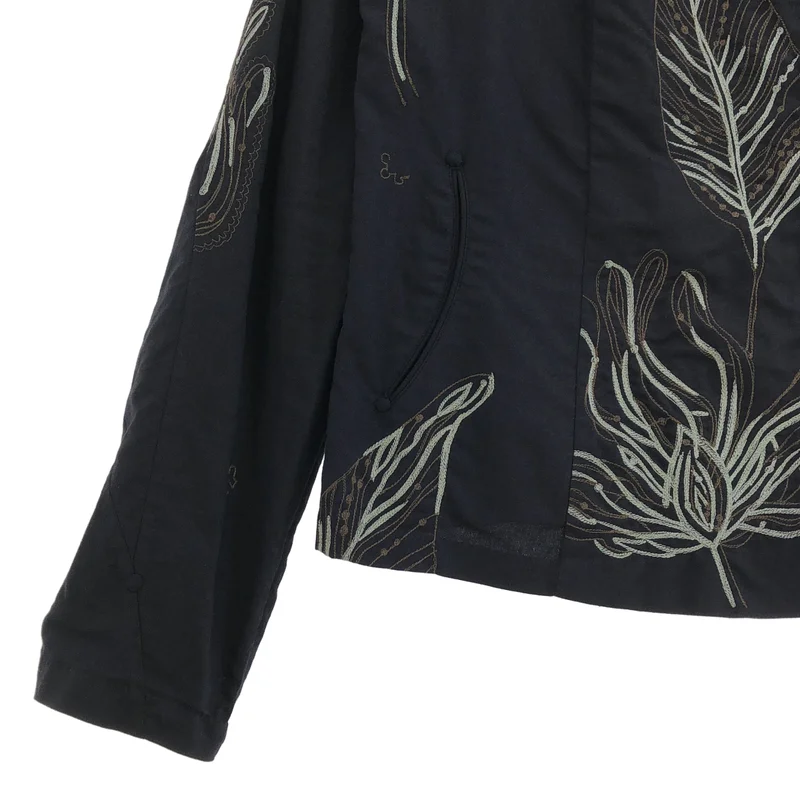 HaaT ISSEY MIYAKE / ハートイッセイミヤケ | 2009SS | コットン ボタニカル刺しゅう ノーカラージャケット | 3 | レディース