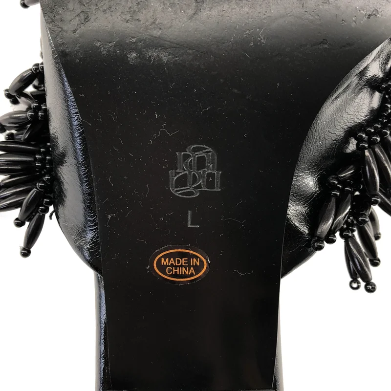AMERI / アメリ | SQUARE TOE BEADS SANDAL / スクエアトゥ ビーズサンダル | L | レディース