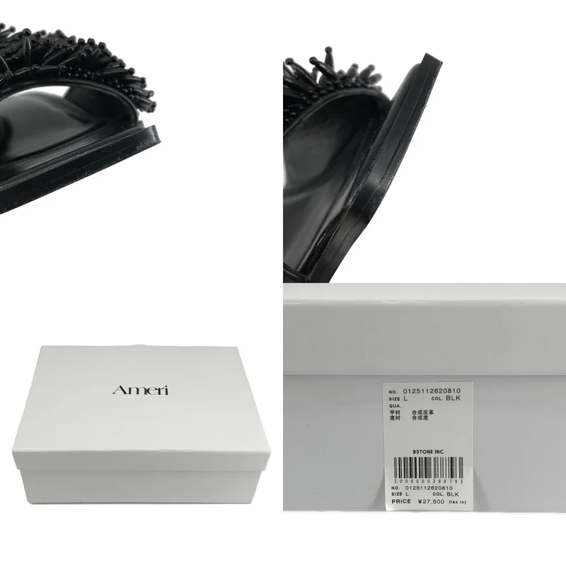 AMERI / アメリ | SQUARE TOE BEADS SANDAL / スクエアトゥ ビーズサンダル | L | レディース