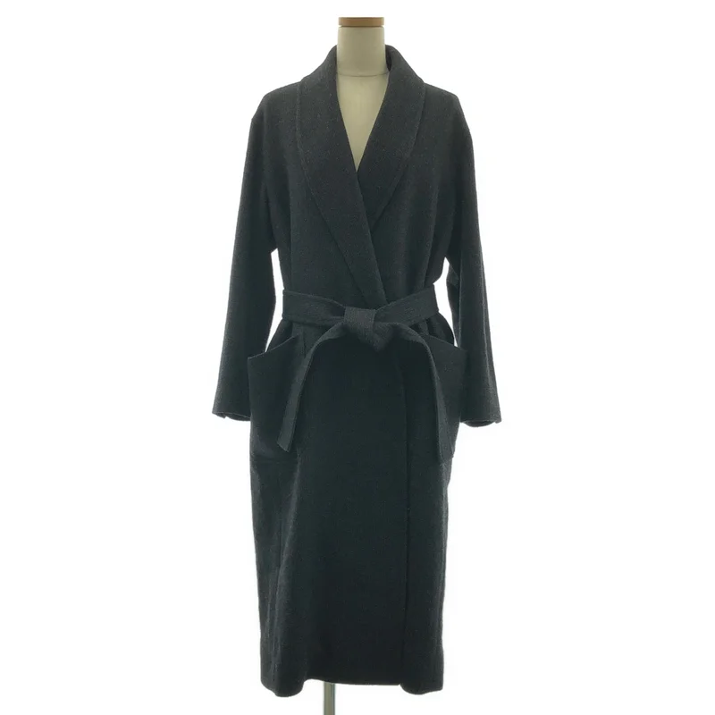 Phlannel / フランネル | Arles Wool Tweed Gown Coat / アルル ウール ツイード ベルテッド ガウンコート / 総裏地 | 0 | レディース