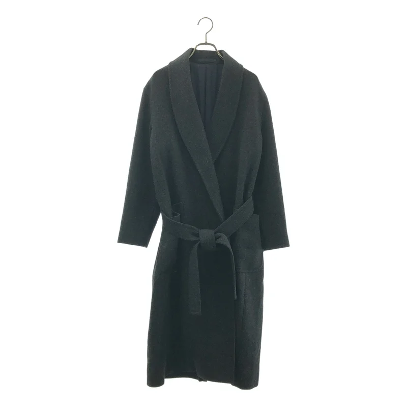 Phlannel / フランネル | Arles Wool Tweed Gown Coat / アルル ウール ツイード ベルテッド ガウンコート / 総裏地 | 0 | レディース