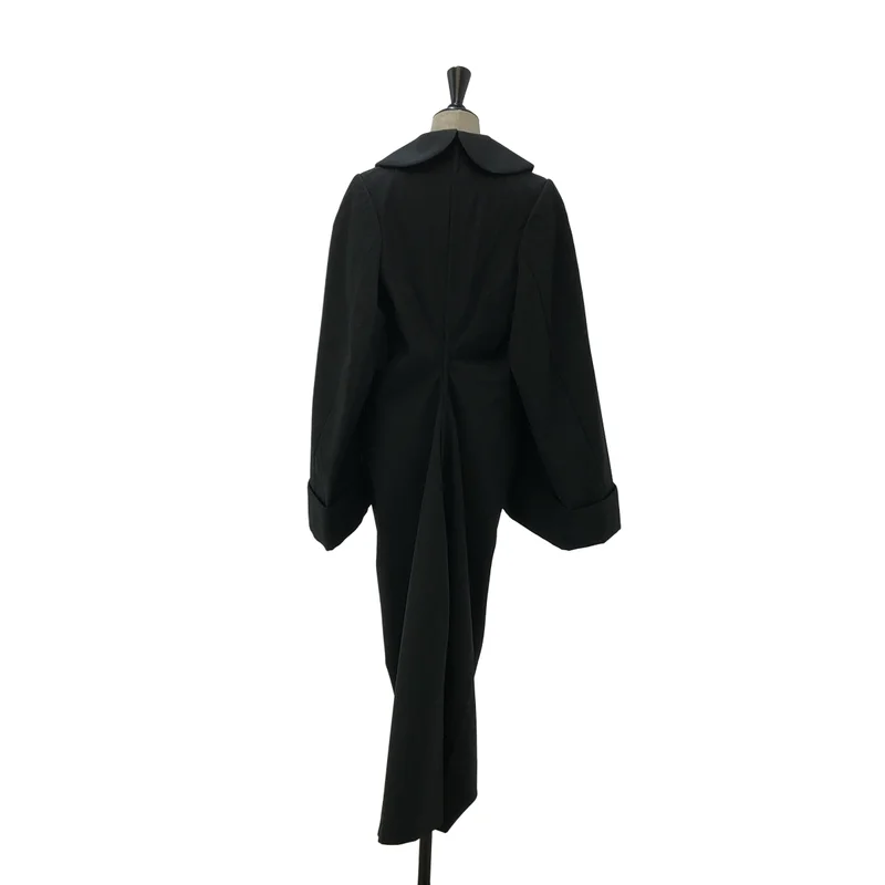 COMME des GARCONS / コムデギャルソン | 2018SS | ウール ボンディング加工  ラウンドカラー ワイドスリーブワンピース | M | レディース