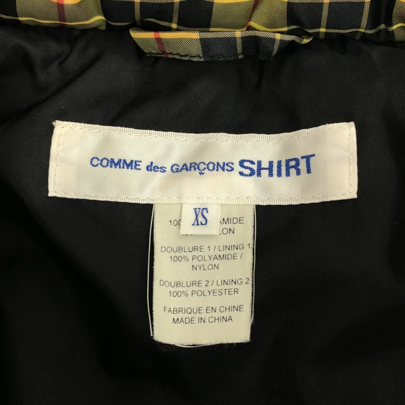 COMME des GARCONS SHIRT / コムデギャルソンシャツ | タータンチェック 中綿ベスト | XS | メンズ