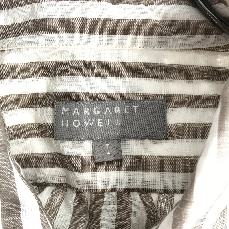 MARGARET HOWELL / マーガレットハウエル | リネン コットン ストライプ シャツ | 1 | レディース