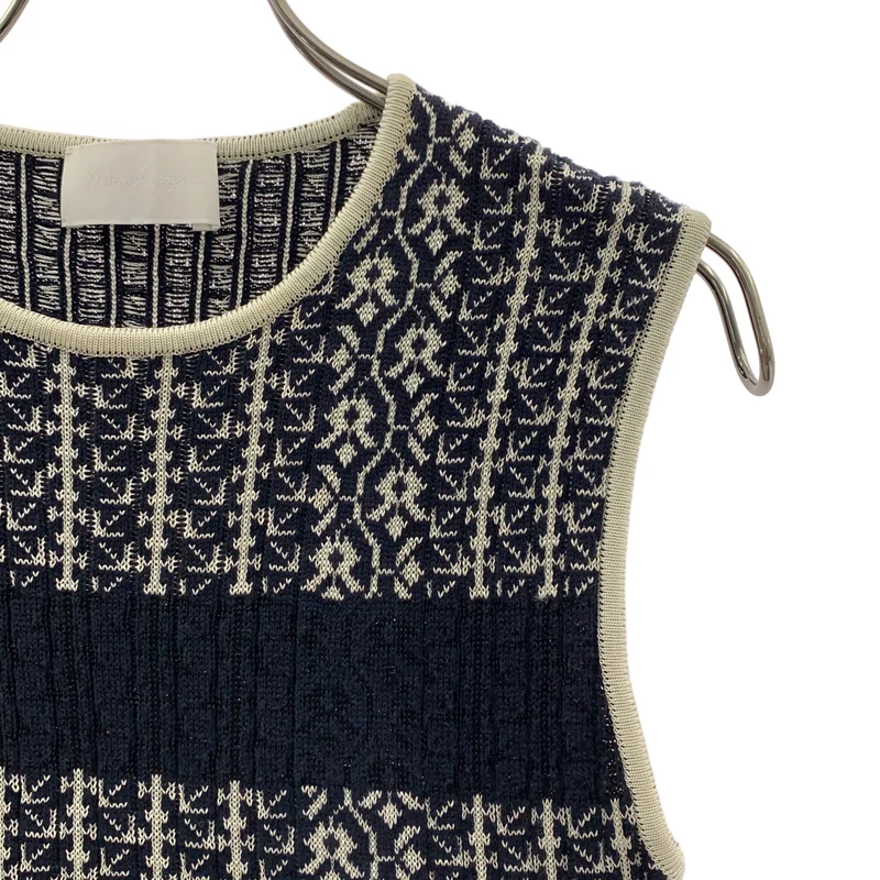 Mame Kurogouchi / マメクロゴウチ | 2020SS | Rib Jacquard Pedicel Knit Tops / リブジャガードニットトップス | 1 | レディース
