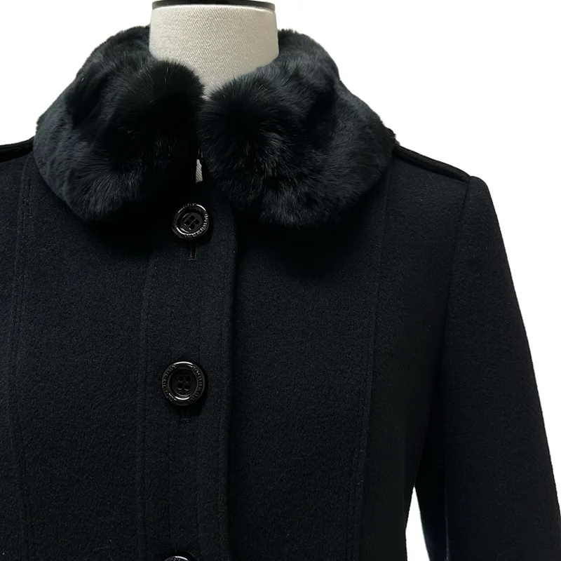 Burberry / バーバリー | ラビットファー ウール カシミヤ ロングコート | 38 | レディース