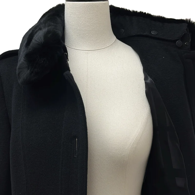 Burberry / バーバリー | ラビットファー ウール カシミヤ ロングコート | 38 | レディース