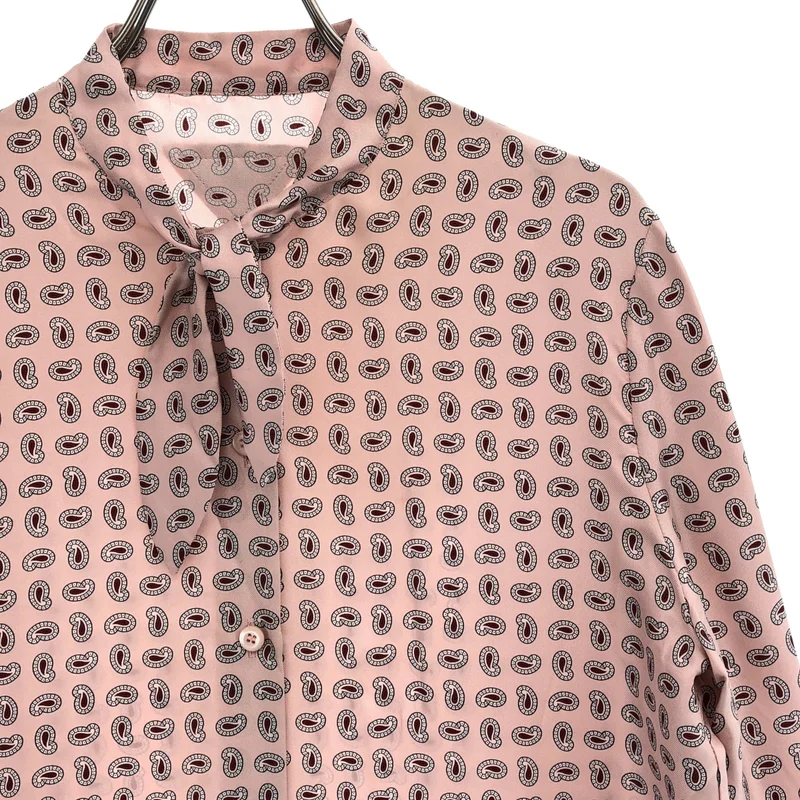 PRADA / プラダ | シルク ペイズリー スカーフカラーシャツ | 36 | レディース