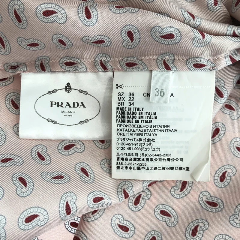 PRADA / プラダ | シルク ペイズリー スカーフカラーシャツ | 36 | レディース