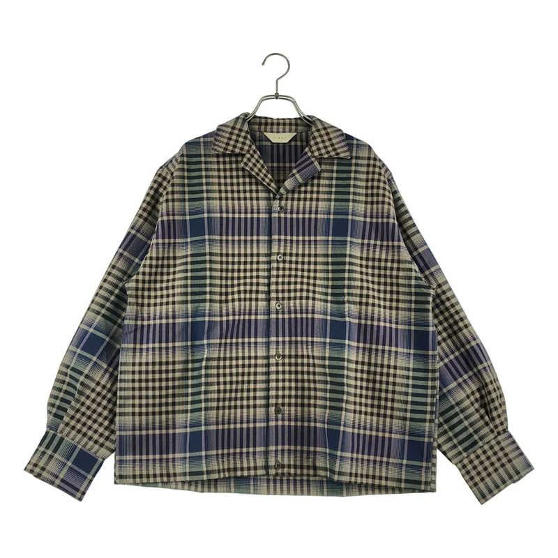 JieDa / ジエダ | CHECK OPEN COLLAR SHIRT チェック オープンカラーシャツ | 1 | メンズ