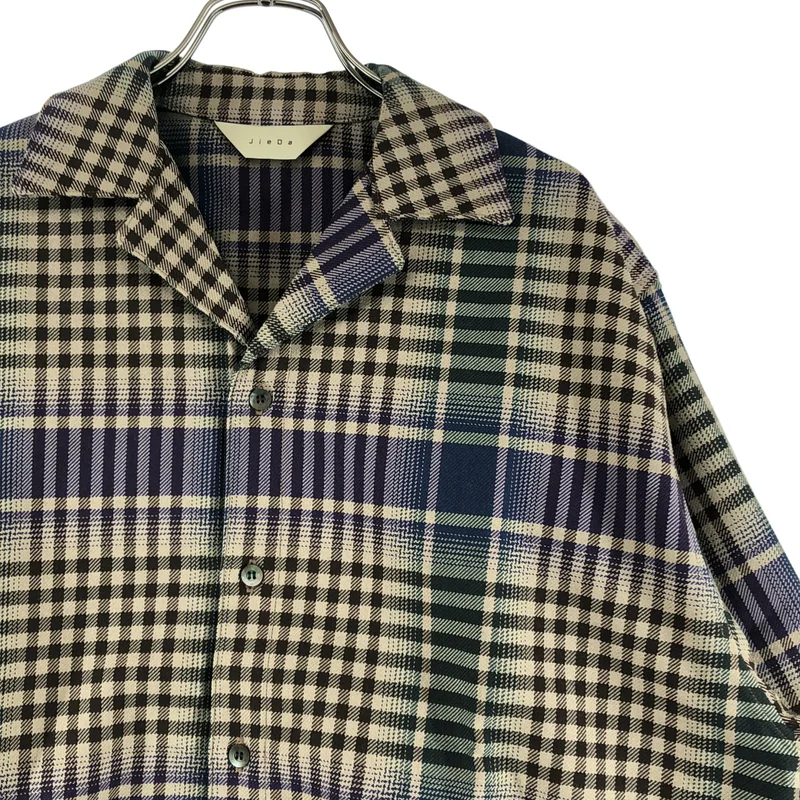 JieDa / ジエダ | CHECK OPEN COLLAR SHIRT チェック オープンカラーシャツ | 1 | メンズ