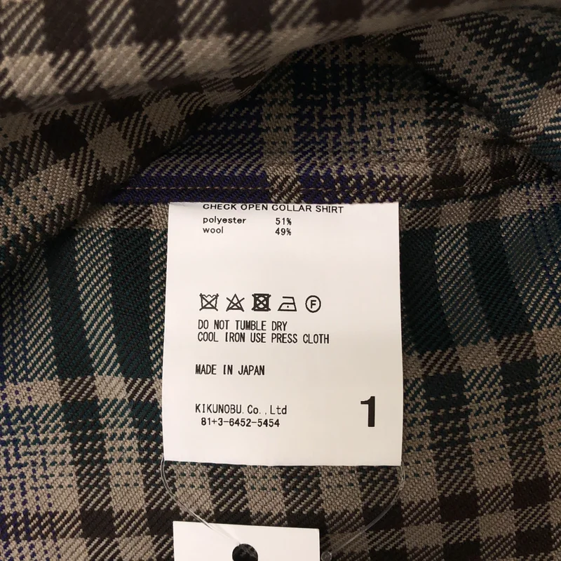 JieDa / ジエダ | CHECK OPEN COLLAR SHIRT チェック オープンカラーシャツ | 1 | メンズ