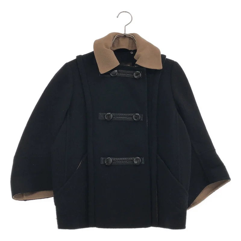 Louis Vuitton / ルイヴィトン | カシミヤ レザーパイピング 2WAY ダブルブレスト ショートコート | 36 | レディース
