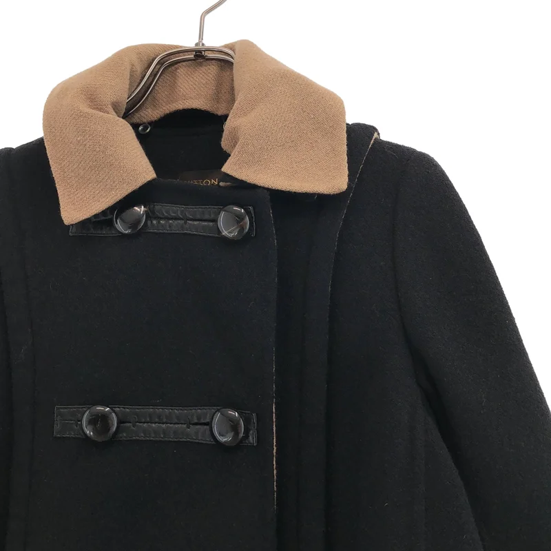 Louis Vuitton / ルイヴィトン | カシミヤ レザーパイピング 2WAY ダブルブレスト ショートコート | 36 | レディース