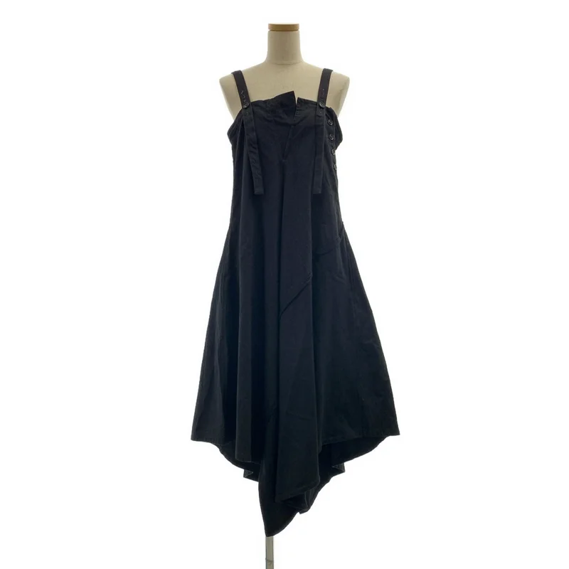 Y's / ワイズヨウジヤマモト | 2021SS | DENIM COTTON FLEECE SHOULDER LACE DRESS / デニムコットン フリースショルダー レースドレス | 2 | レディース