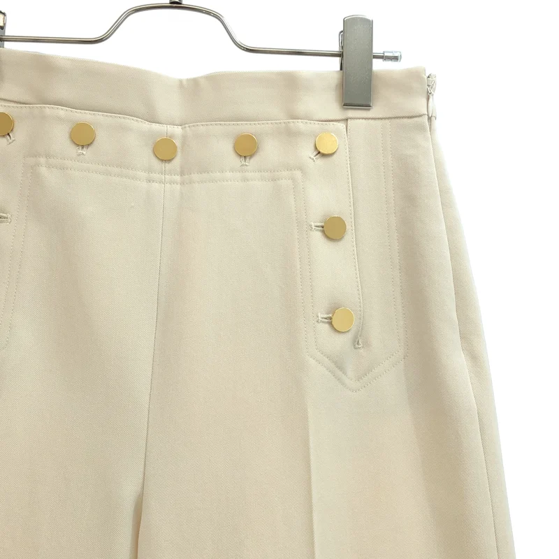 BEIGE， / ベイジ | ウール フロントボタン ワイドスラックス | 2 | レディース