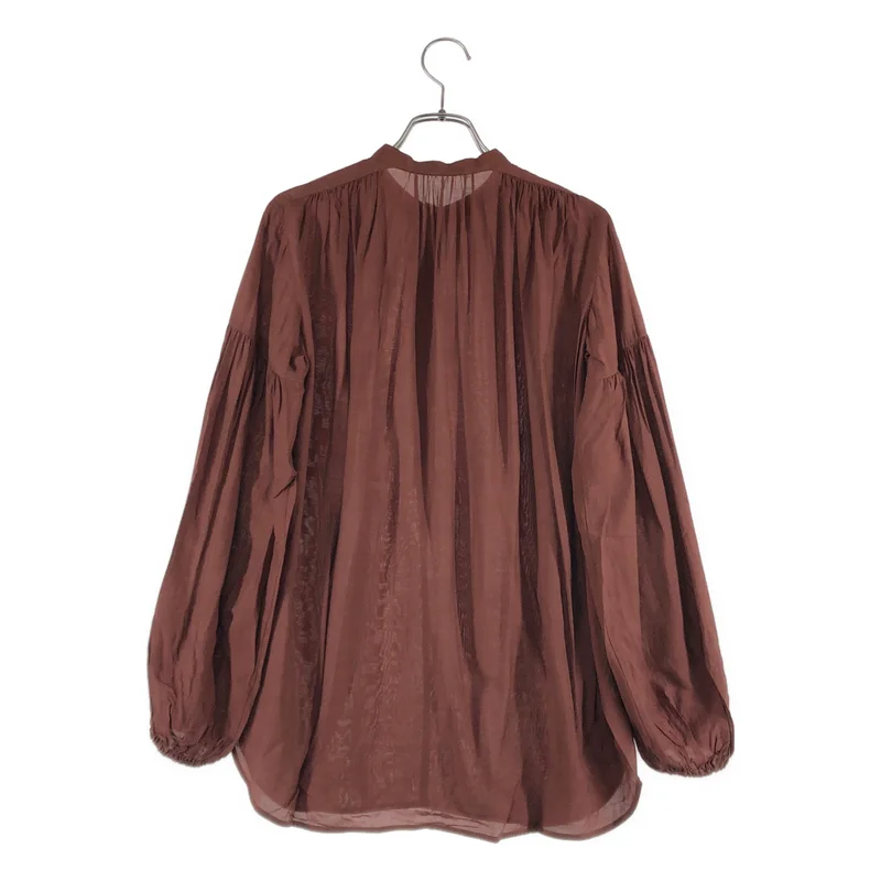 BEIGE， / ベイジ | レーヨン バンドカラー ギャザー シャツ ブラウス | 2 | レディース