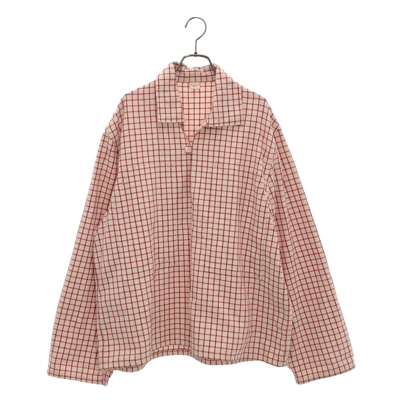 Jean Laumet / ジャン ルメ | 2026SS | チェック コットン リネン プルオーバーシャツ | 56 | メンズ