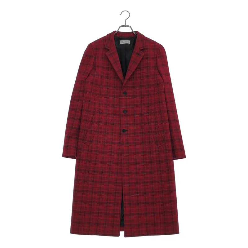 BALENCIAGA / バレンシアガ | チェックチェスターコート | 38 | レディース