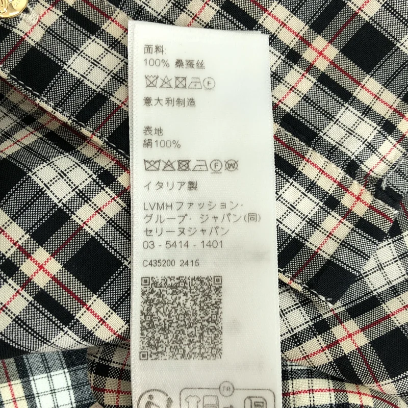 CELINE / セリーヌ | 2025SS | コットン チェック トリオンフ ラウンドカラーシャツ | 40 | レディース