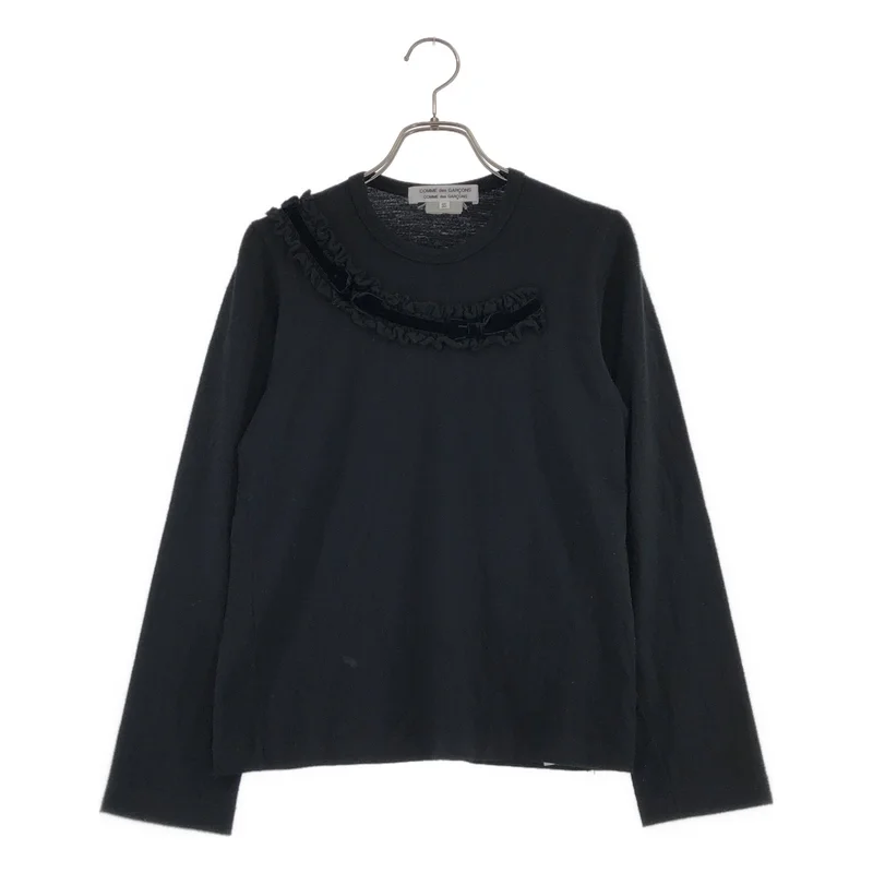 COMME des GARCONS COMME des GARCONS / コムコム | 2006AW | ウール フリル リボン装飾 クルーネックニット | SS | レディース