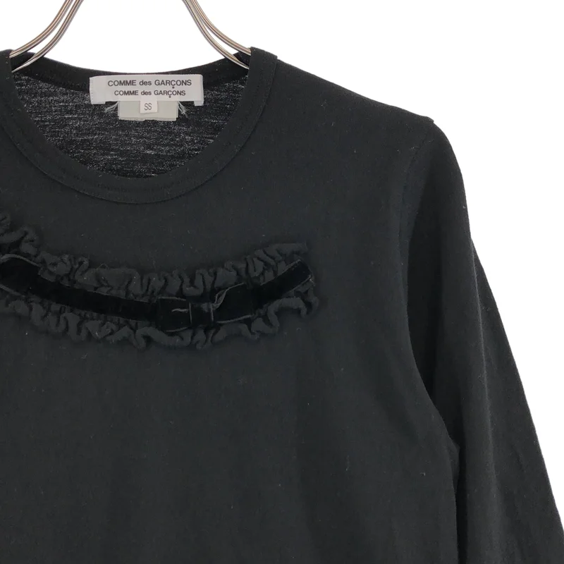 COMME des GARCONS COMME des GARCONS / コムコム | 2006AW | ウール フリル リボン装飾 クルーネックニット | SS | レディース