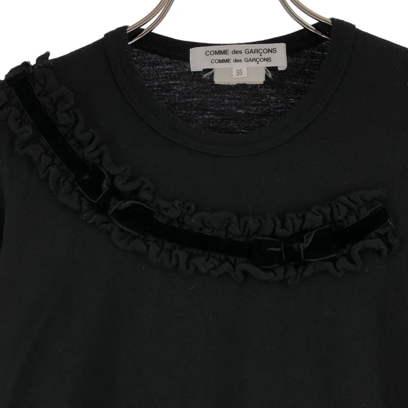 COMME des GARCONS COMME des GARCONS / コムコム | 2006AW | ウール フリル リボン装飾 クルーネックニット | SS | レディース
