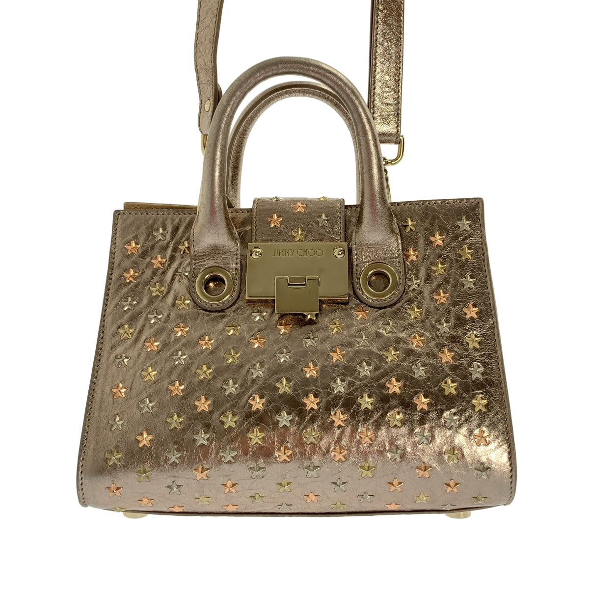 JIMMY CHOO / ジミーチュウ | RAILEY ライリー / S 2way レザー スタッズ ショルダーバッグ | NUDE / LLIC MIX | レディース JIMMY CHOO / ジミーチュウ | RAILEY ライリー / S 2way レザー