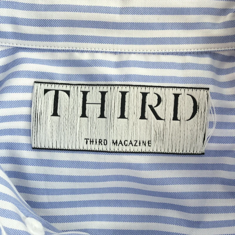 THIRD MAGAZINE / サードマガジン | コットン ストライプ バンドカラーシャツ | 9 | レディース