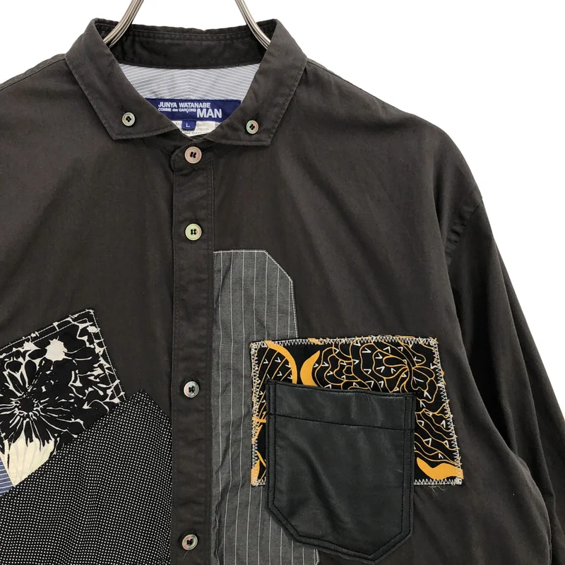 JUNYAWATANABE COMMEdesGARCONS MAN / ジュンヤワタナベマン | 2017SS | パッチワーク ボタンダウンシャツ WS-B013 | L | メンズ
