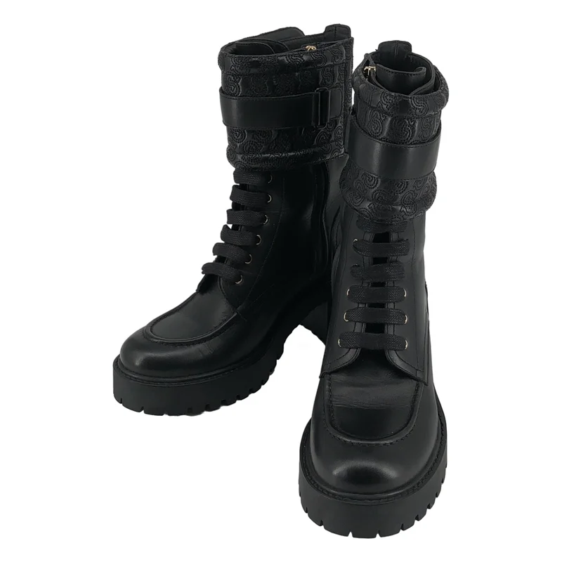 Salvatore Ferragamo / サルヴァトーレフェラガモ | Shiraz leather combat boots レザー コンバットブーツ | 7 | レディース