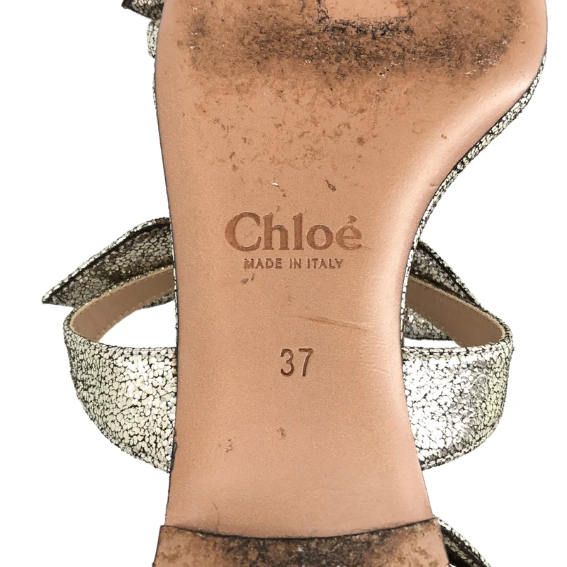 Chloe / クロエ | リボン フラットサンダル | 37 | レディース
