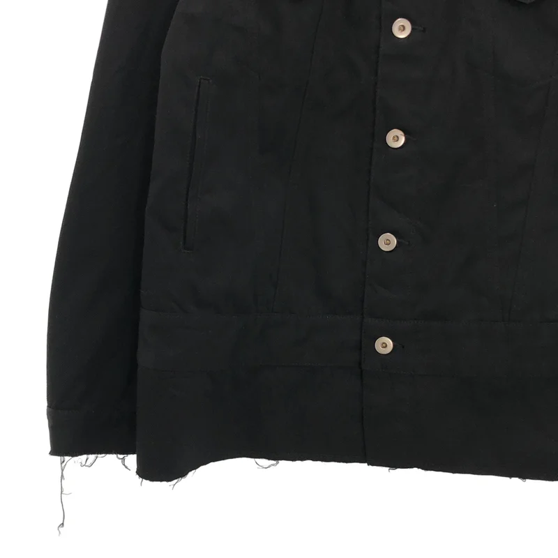 BLACK COMME des GARCONS / ブラックコムデギャルソン | 2023SS | ポリエステル カットオフ ノーカラー ジャケット | M | メンズ