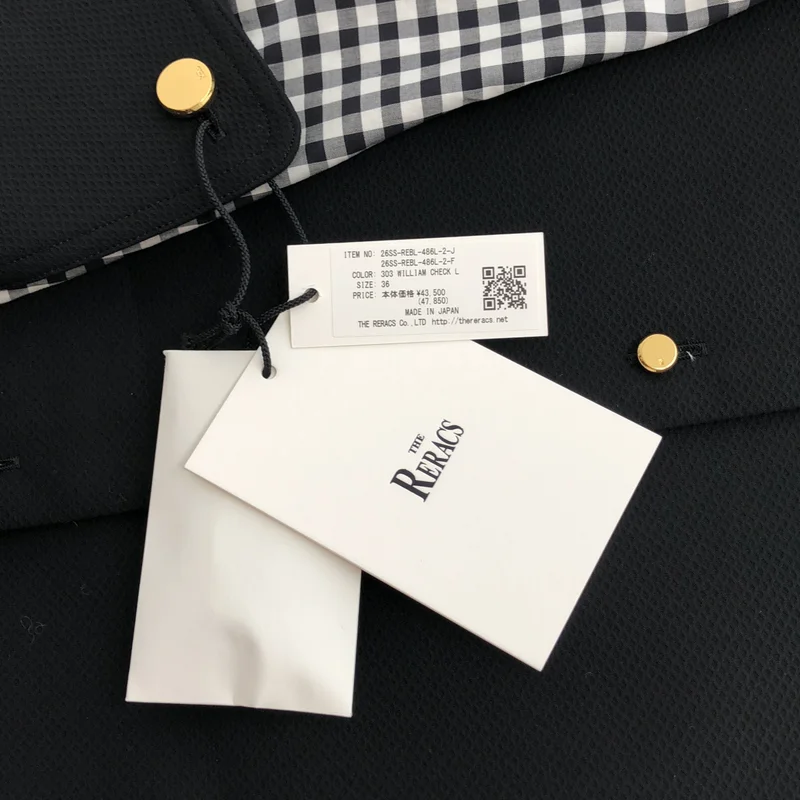 THE RERACS / ザリラクス | 2026SS | コットン ワイド カフス チェックブラウス | 36 | レディース