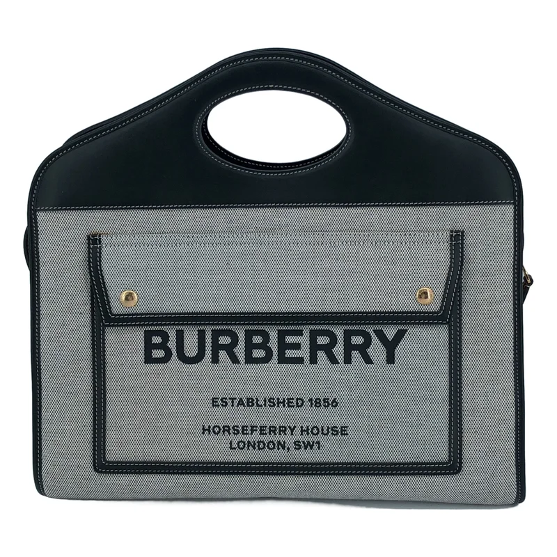 Burberry / バーバリー | 2way POCKET BAG キャンバス ロゴ ハンドバッグ |