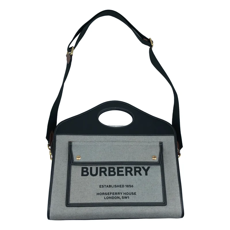 Burberry / バーバリー | 2way POCKET BAG キャンバス ロゴ ハンドバッグ |
