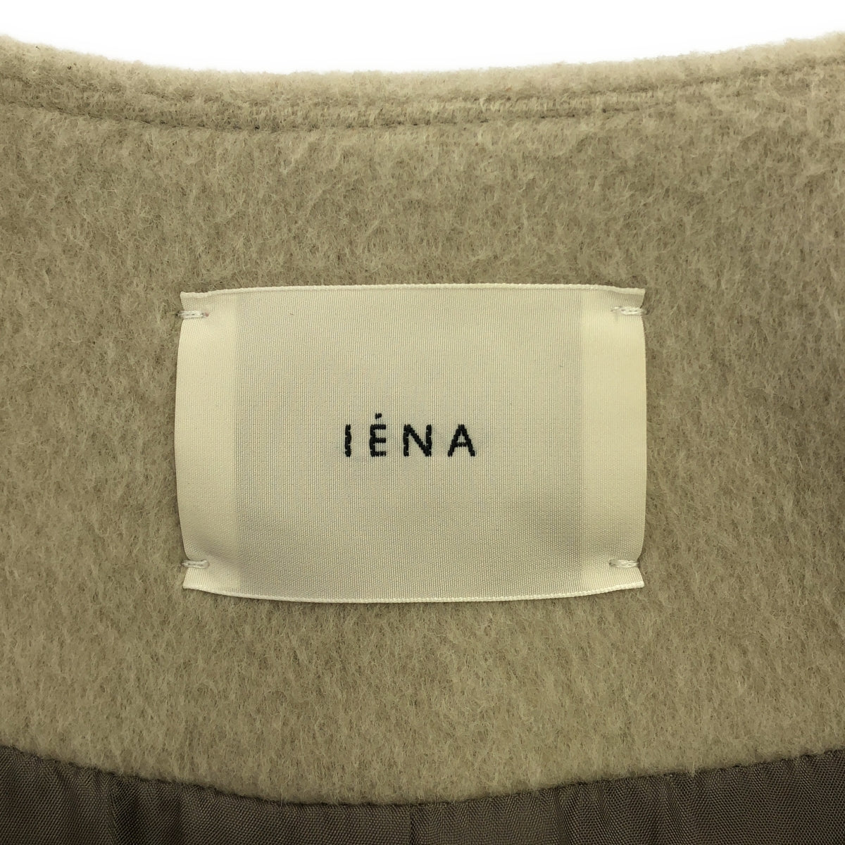 IENA / イエナ | ラムウール ノーカラー コート | 34 | ナチュラル