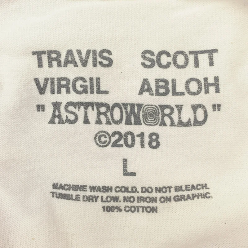 OLD / 古着 | Travis Scott - Astroworld & VIRGIL ABLOH T-Shirt / トラヴィス スコット アストロワールド ヴァージル アブロー Tシャツ | L | メンズ