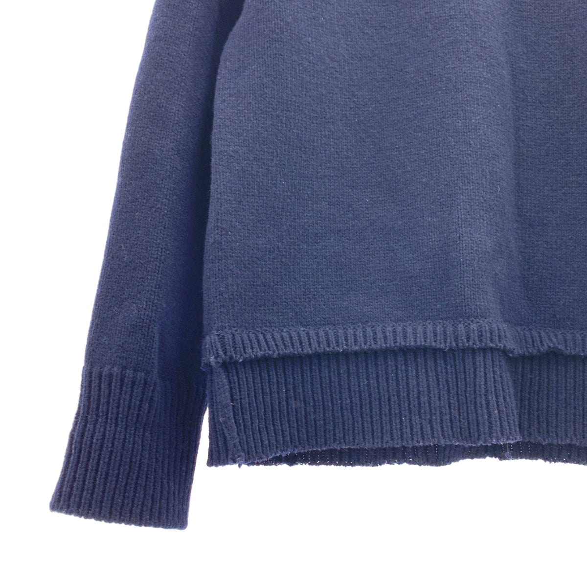 Maison Margiela / メゾンマルジェラ | 2022AW | ウール リネン エルボーパッチ プルオーバー ニット | S | ネイビー | メンズ Maison Margiela / メゾンマルジェラ | 2022AW | ウール リネン