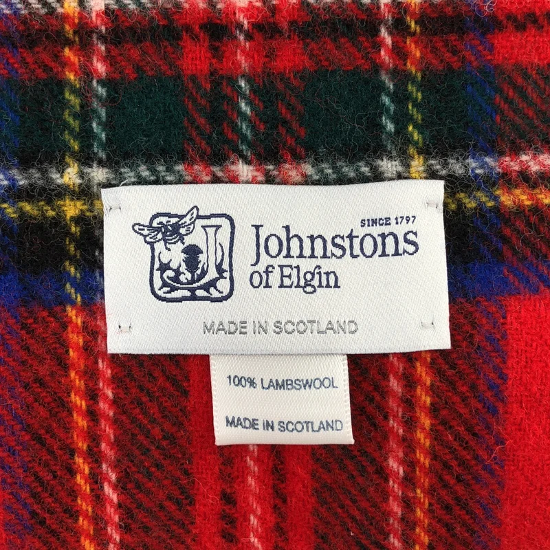 JOHNSTONS OF ELGIN / ジョンストンズオブエルガン | ウール チェック フリンジマフラー |