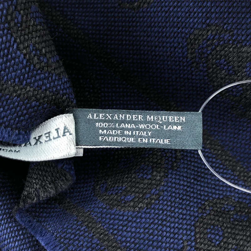 ALEXANDER MCQUEEN / アレキサンダーマックイーン | ウール スカル ジャガード フリンジマフラー |