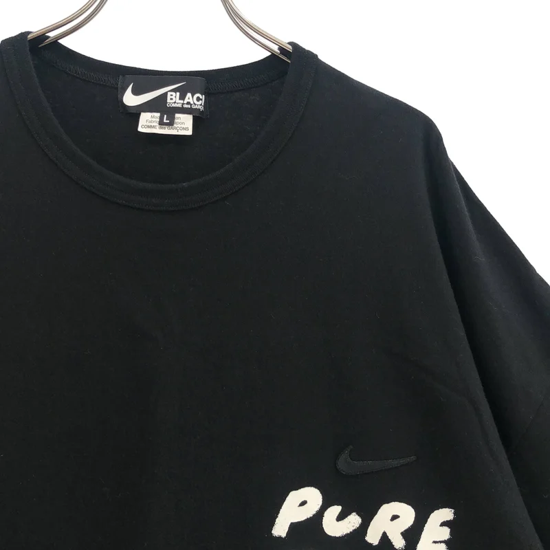BLACK COMME des GARCONS / ブラックコムデギャルソン | 2025SS | × NIKE 綿天竺  メッセージプリント Tシャツ 1O-T104 | L | メンズ