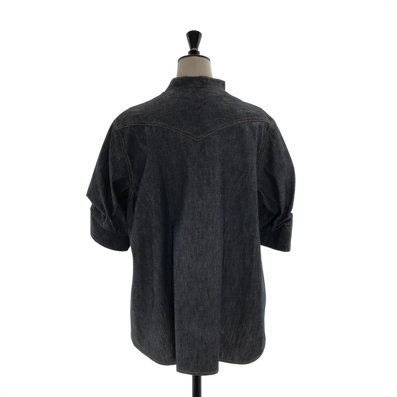 sacai / サカイ | 2025SS | Denim × Knit Pullover ニット ドッキング デニムブラウス | 1 | レディース