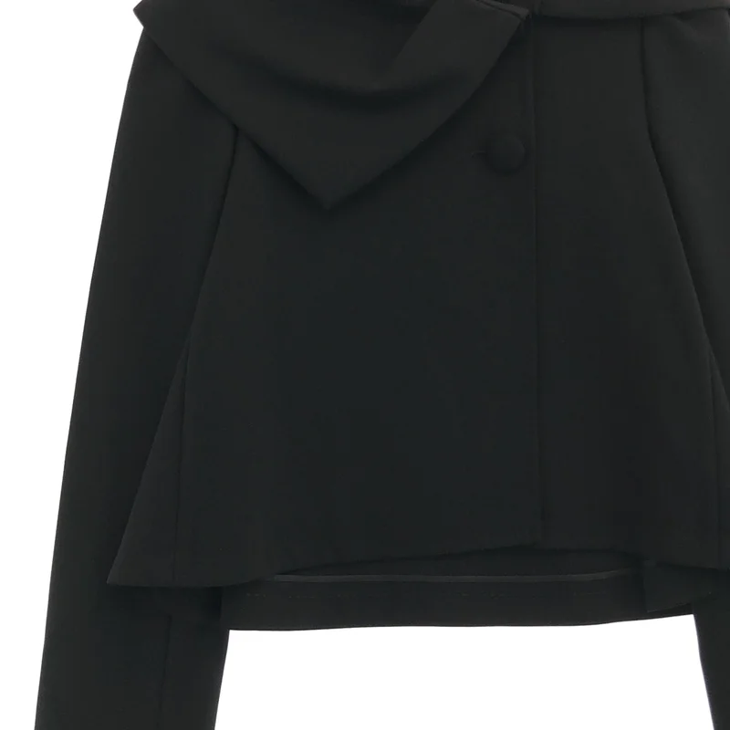 MOSCHINO / モスキーノ | アシンメトリーカラー ショートジャケット | 40 | レディース
