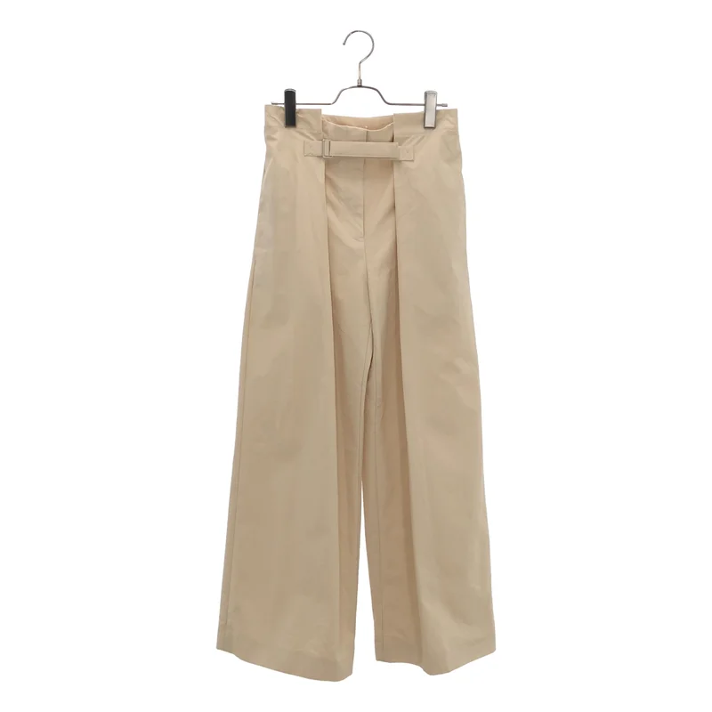 JIL SANDER / ジルサンダー | コットンチノ ベルクロ タック ワイドパンツ | 32 | レディース